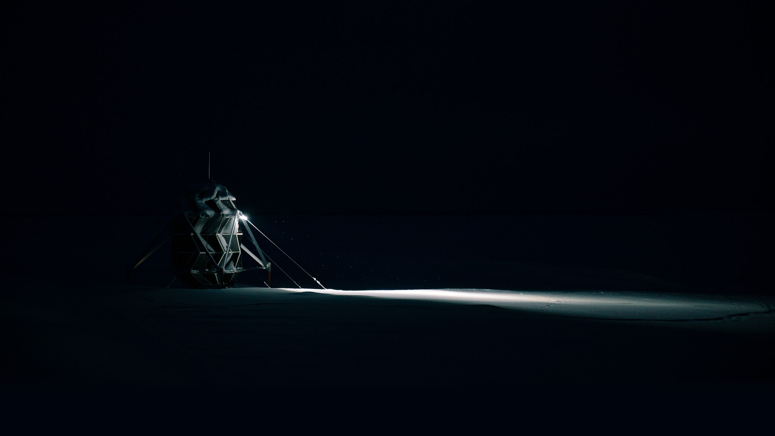 Interior during "dusk" inside the habitat late one evening.