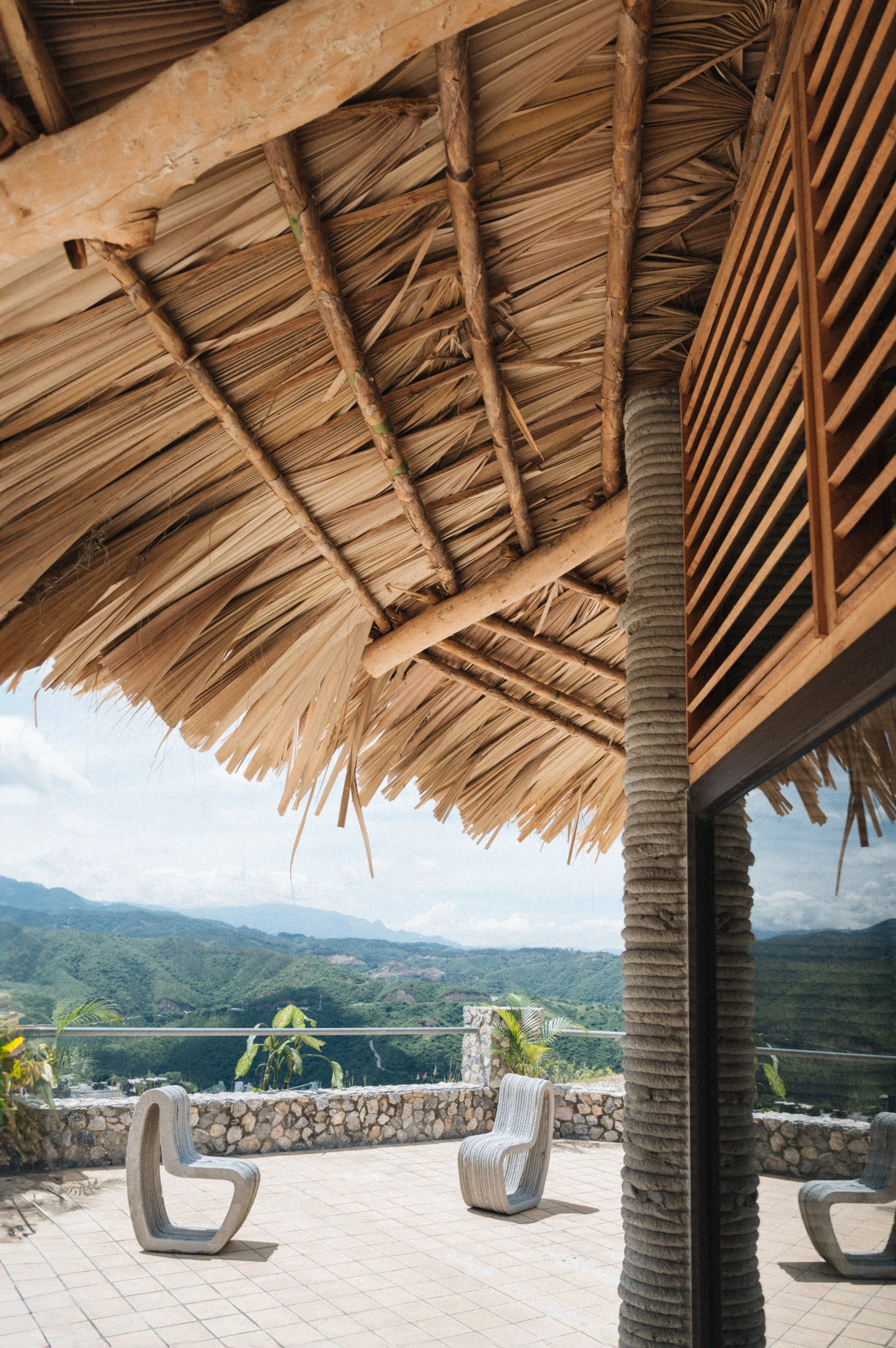 Image of mirador pavilion exterior, with view of patio